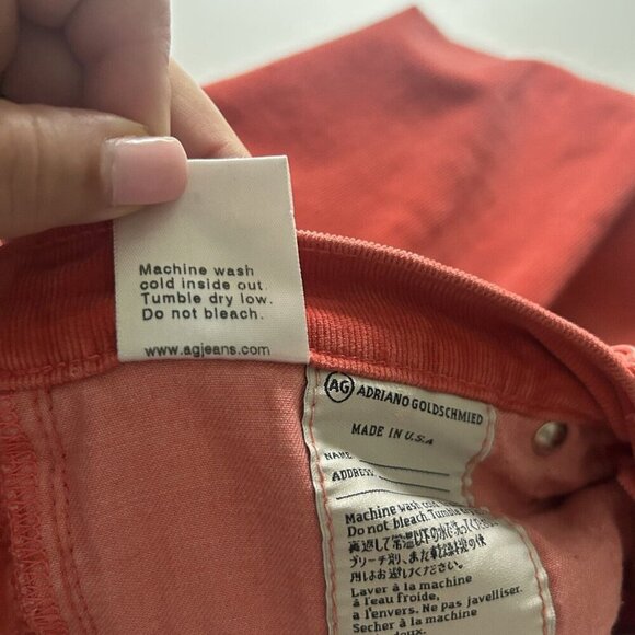AG Adriano Goldschmied Corduroy Pants Women's Orange the Stevie Slim Straight 27 - Picture 6 of 12